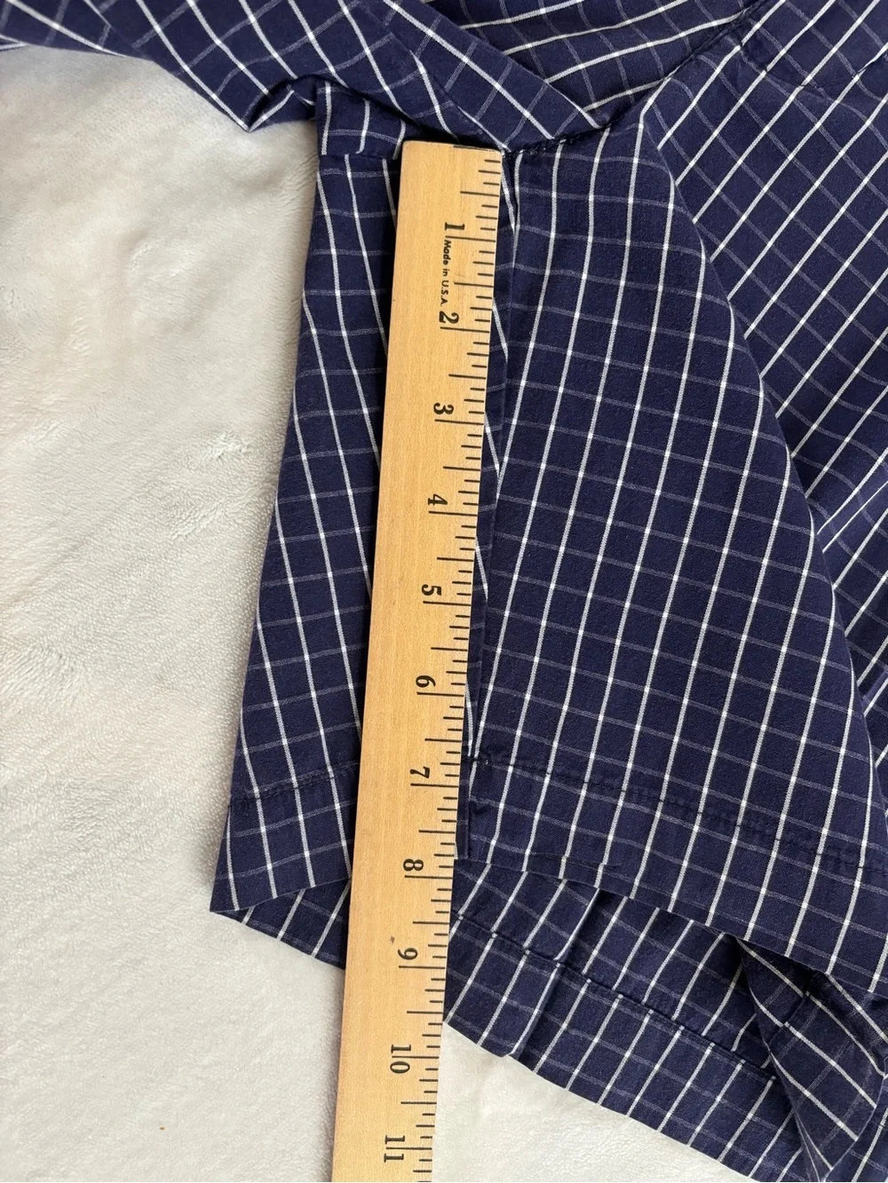 Polo by Ralph Lauren Navy Windowpane Plaid Golf Flat-Front Men’s Shorts Size 38